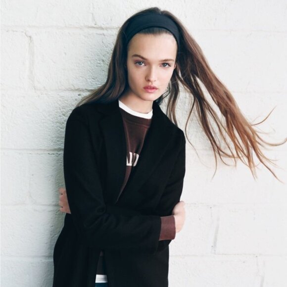 ZARA BLACK LAPEL COLLAR COAT SIZE S - Picture 2 of 9